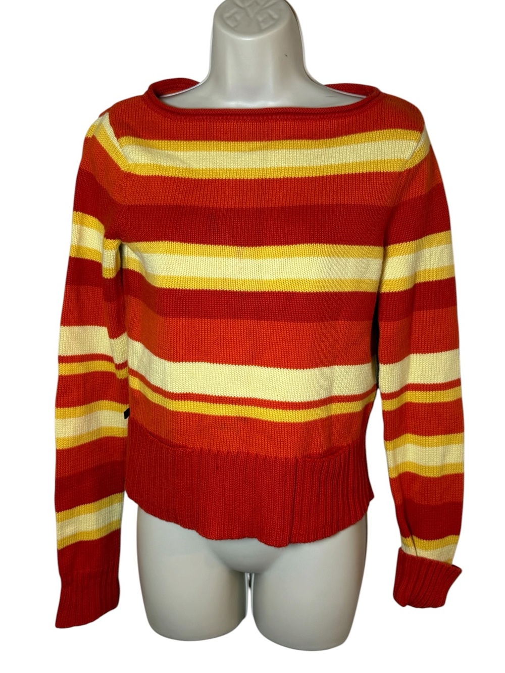 Ralph Lauren vintage 90s striped boatneck sweater cotton small